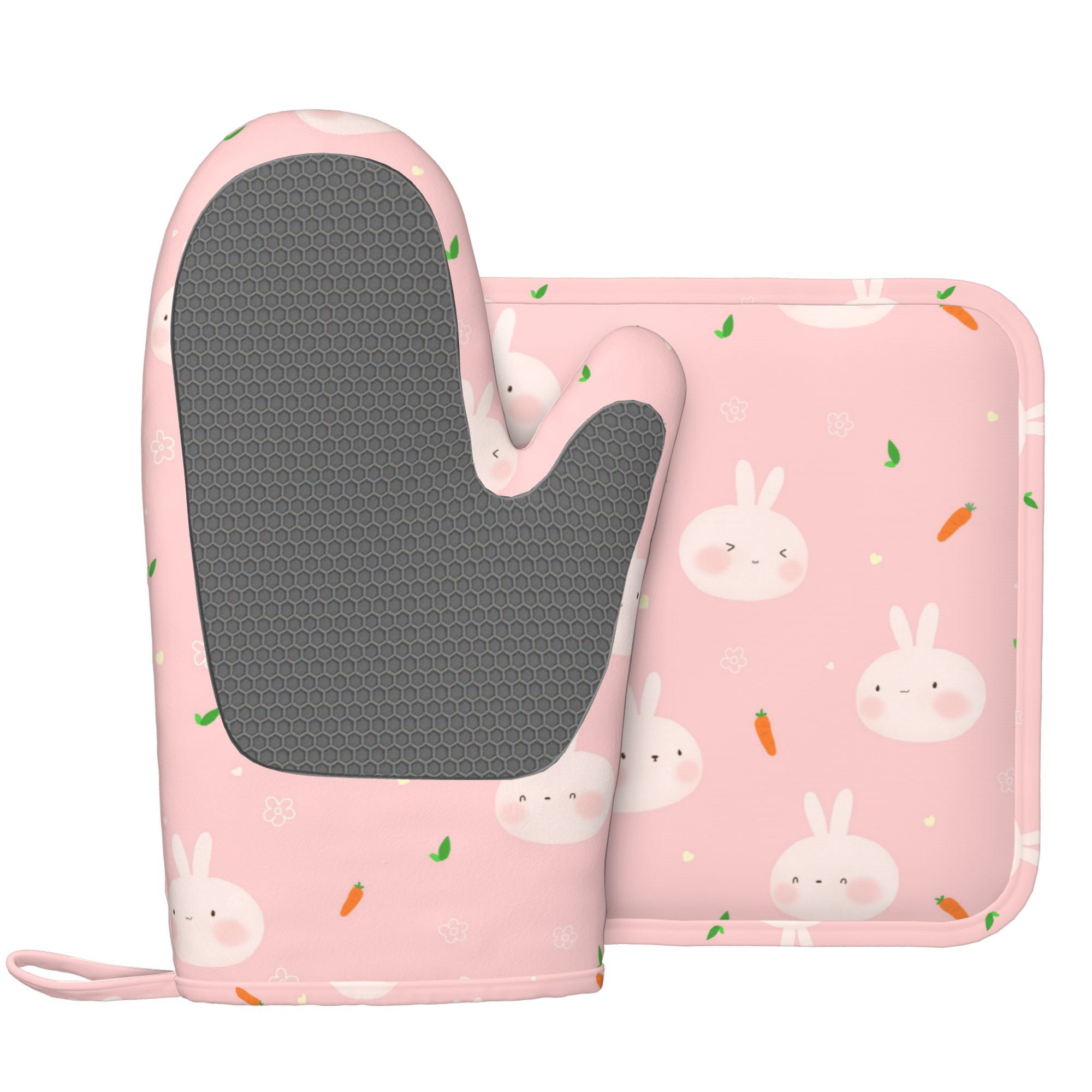 Cute Princess Llama Oven Mitts and Pot Holders Sets Heat Resistant