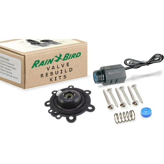 Rain Bird DASASVF100 Series Valve Rebuild Kit w/Diaphragm Repair Kit & Replacement Solenoid