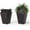 Black, variant on GlowPlume Set of 2 Outdoor Wicker Flower Pot, 23 Inch Tall Planters with Drainage Hole, Self-Watering Tray, Rattan Flower Pots, Indoor Outdoor Decoration for Front Porch Balcony Entryway (Dark Brown)