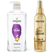 Pantene Volume Shampoo and Miracle Rescue 10 in 1 Multitasking Leave in Conditioner