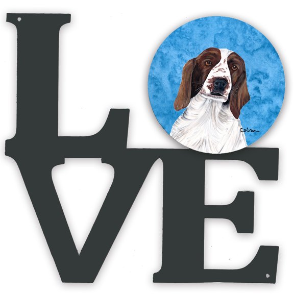 Carolines Treasures SC9131BUWALV Blue Springer Spaniel Metal Wall Artwork LOVE 12X12 multicolor