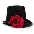thumbnail image 4 of Vjnyvs Adult Victorian Top Hat, Rose Flower Magic Hat Jazz Cap Unisex Fedoras Hat Pirate Hat For Party Hat, 4 of 7