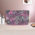 thumbnail image 5 of Unique Bargains 1 Pc Vintage Embossment Flower Makeup Bag Polyester Purple Medium, 5 of 5