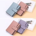 thumbnail image 4 of serony Fashion Women Wallets Solid Color PU Short Design Card Holder Zipper Hasp Purse Simple Style Handbag Coin Keys Bag Dark blue, 4 of 9