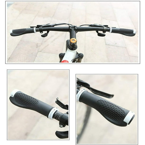 1 Pair Bike Handlebar Grips, Ergonomic Shockproof Bicycle Handle Grip for  Mountain Bike with End Caps