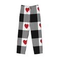 thumbnail image 4 of Sigee Heart Black Buffalo Plaid Gingham Print Men's Pajama Pants - Soft Lounge Sleep Bottoms with Elastic Waistband and Pockets-, 4 of 9