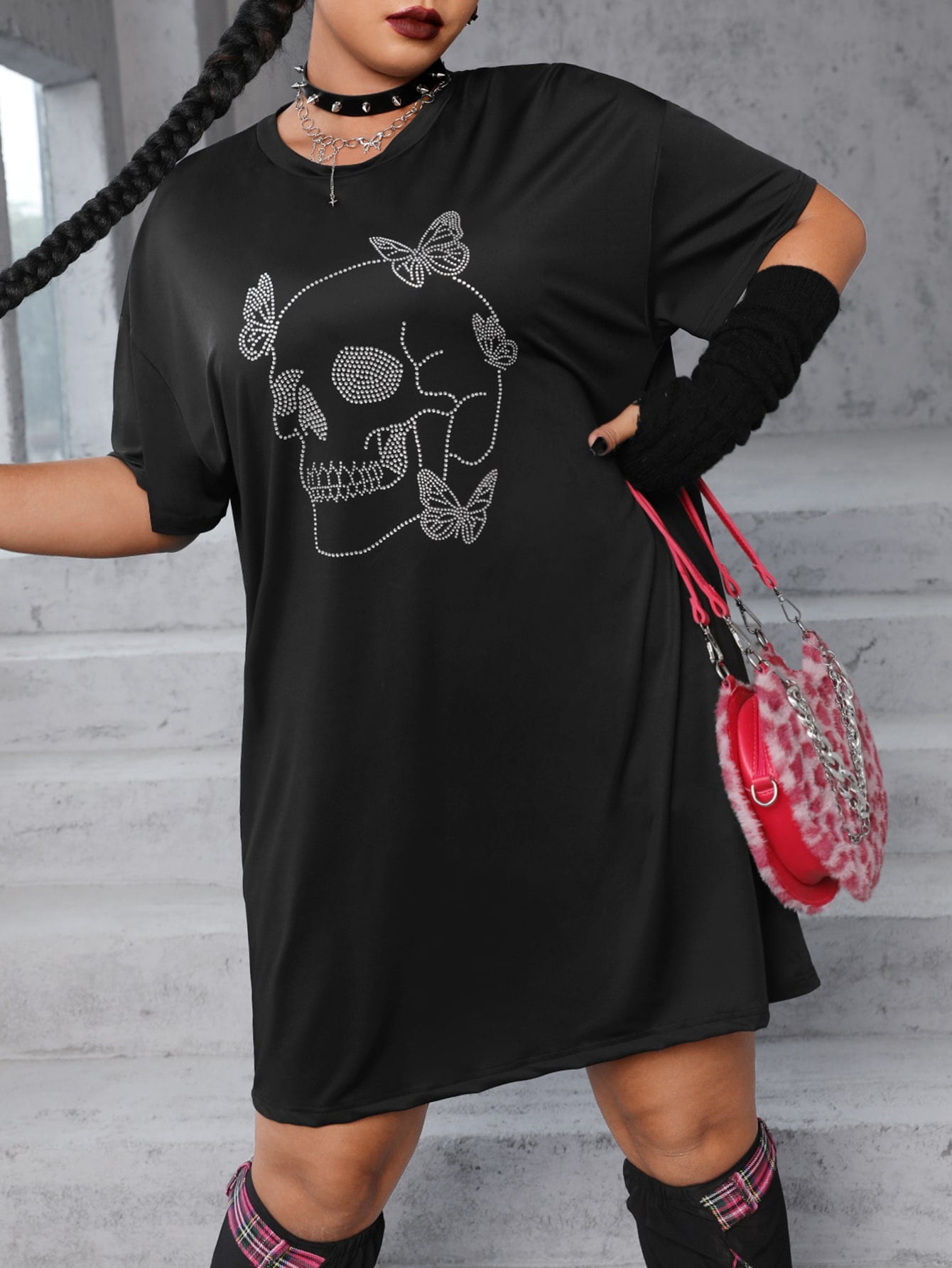 Women's Plus Size Rhinestone Butterfly 