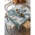 thumbnail image 6 of Teal Coastal Turtle Table Cloth, Vintage Summer Beach Nautical Coral Waterproof Tablecloth for Square Tables, Reusable Washable Fabric Table Cover for Restaurant Kitchen Dining Tables 54"x54", 6 of 6