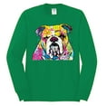 thumbnail image 2 of Wild Bobby Dean Russo Neon Colorful Pug Dog The Bulldog Dog Lover Men Long Sleeve Shirt, Kelly, X-Large, 2 of 5