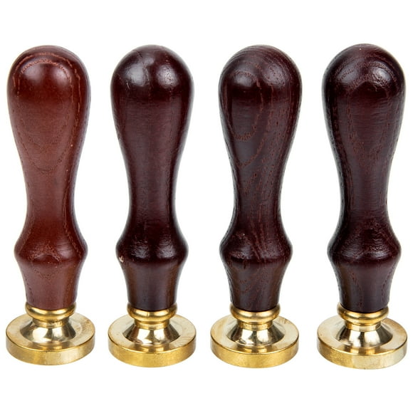Shisuyan DIY Wax Sealing Stamp with Removable Heads for Kids in Assorted Colors Copper and Wood Materials