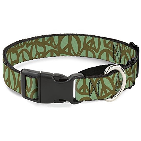 Buckle-Down Peace Sage Olive Martingale Dog Collar