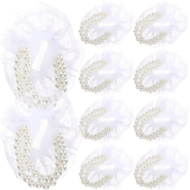 KAKOWELY 12 pulseras de ramilletes de encaje de perlas para hacer tú mismo.