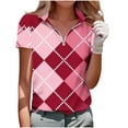 thumbnail image 2 of Qiyinn Women's Golf Polo Shirts Short Sleeve Quarter Zip Pullover Moisture Wicking Workout Tops, 2 of 5
