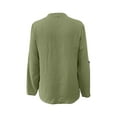 thumbnail image 4 of ManxiVoo Women Notched Neck Blouse 3/4 Sleeve Printed Work Shirt Casual Button Down Top with Pocket Modern Office Wear Lightweight XXL Size Light Green, 4 of 6
