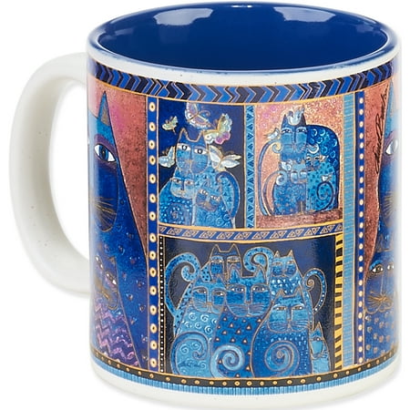 Laurel Burch Mug - Laurel Burch Artistic Mug Collection-Indigo Cats Portrait