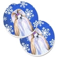 thumbnail image 1 of Shih Tzu Winter Snowflakes Holiday Set of 2 Cup Holder Car Coaster, 1 of 1