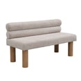thumbnail image 4 of Christopher Knight Home Modern Boucle Upholstered Dining Bench with Solid Wood Legs, Light Gray, 4 of 9
