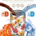 thumbnail image 3 of 30 Oz Tumbler Watercolor Flowers Tumbler with Lid and Straw, Birthday Gift Cup for Friend Women Men Coffee Travel Mug Thanksgiving Day Halloween Christmas Gift Water Bottle, 3 of 7