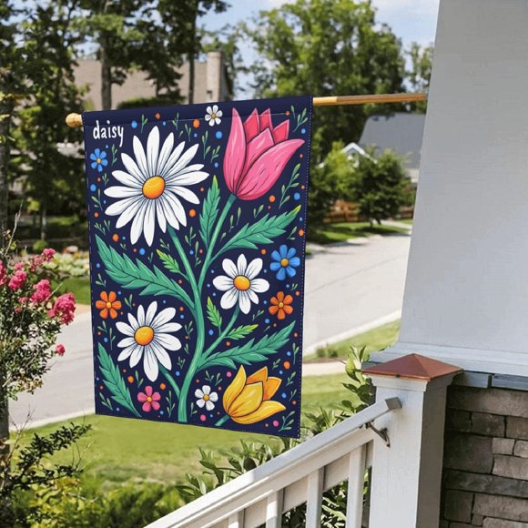 TIELUTT Floral Foxglove Resist Garden Double Yard Signs Retractable Banners And Signs Customize Outdoor Banners And Signs Customize Banners And Signs Triangular Flag Pole Sleeve 2 1/2 Pennant Flags Sp