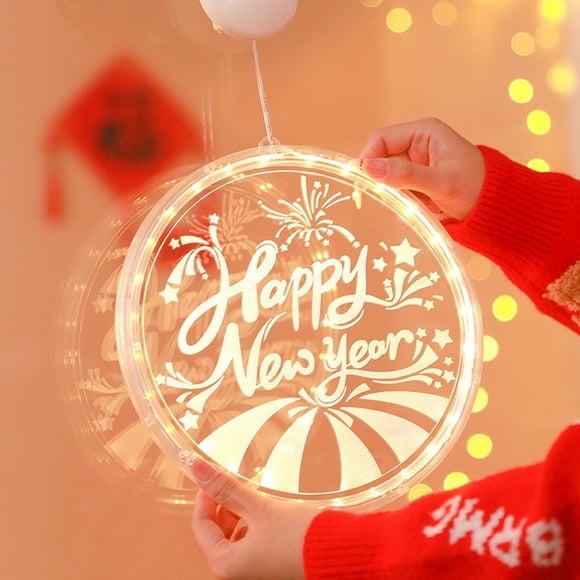 Hyknon Night Light Luminous Happy New Year Letter Suction Cup LED Color Light Pendant Snake Year Spring Festival Decoration And Arrangement Led Lights Portable Table Bedside Lamp