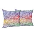 thumbnail image 6 of Ambesonne Geometric Throw Pillow Cover 2 Pack, Abstract Zebra Skin, 16", Purple Red Yellow, 6 of 6