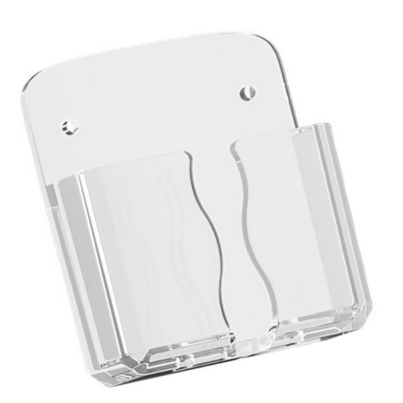 Wall Phone Holder Bracket Clear Strong Adhesive Design for Home & Workplace with Charging Hole and Remote Control Stand