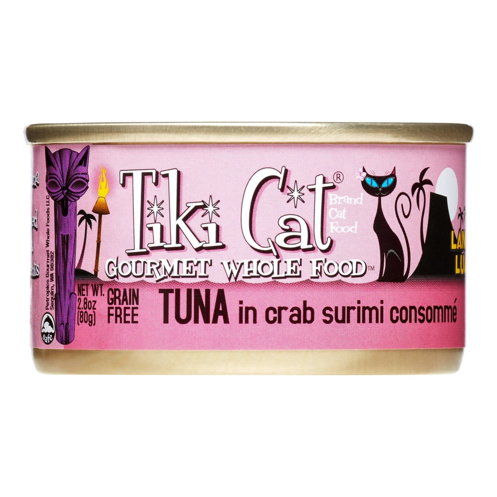 Tiki Cat Lanai Luau GrainFree Tuna in Crab Surimi Wet Cat Food, 2.8 oz
