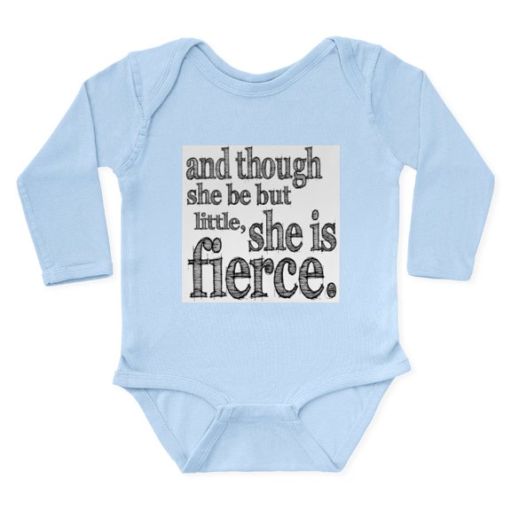 CafePress - She Is Fierce Shakespeare Long Sleeve Infant Bodys - Long Sleeve Cotton Baby Bodysuit