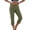 Army Green, variant on Women's Cotton Linen Capris Lightweight Summer Elastic Waisted Split Side Cropped Trouser Casual Sports Capri Pants with Pockets
