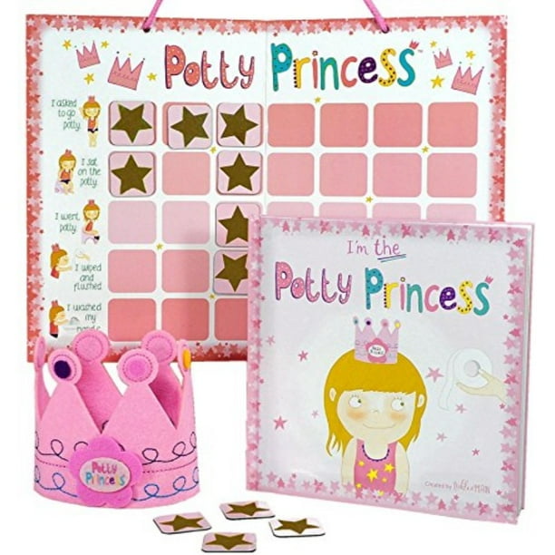 princess potty training gift set with book, potty chart, star