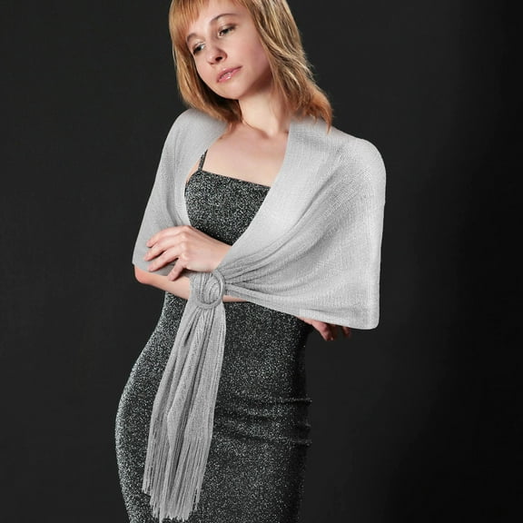 WHAMVOX Shawl Wraps For Women Dressy Sparkling Shawls Chiffon Scarf