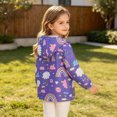 thumbnail image 7 of Lutiedan Girls Hooded Jackets Snap Button Long Sleeve Cartoon Print Jackets Fall Windproof Jacket with Pockets Size 1-9, 7 of 7