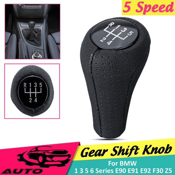 5 / 6 Speed PU Leather Gear Shift Knob Shifter Manual ...