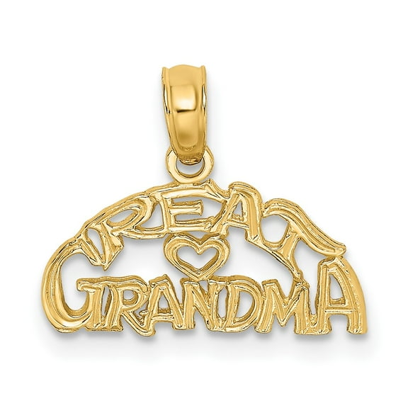 Finest Gold 10K Block & Engraved Great Grandma Charm