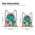 thumbnail image 4 of Drawstring Backpack - Cool Dino Playing Skateboard Splash Proof Small Drawstring Gym Bag for Women Men, Cinch Sports String Bag Backpack for Travel Swimming Beach, 4 of 8