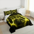 thumbnail image 3 of Castle Fairy Abstract Gamer Bedding Comforter Set 2pcs for Children Teens,Yellow Lightning Twin Comforter Sets Microfiber,Gradient Gamepads Breathable Bedding Set,Super Cozy Room Decor,Reversible, 3 of 8