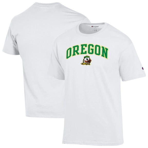 Men's-Champion White Oregon Ducks Arched Logo T-Shirt