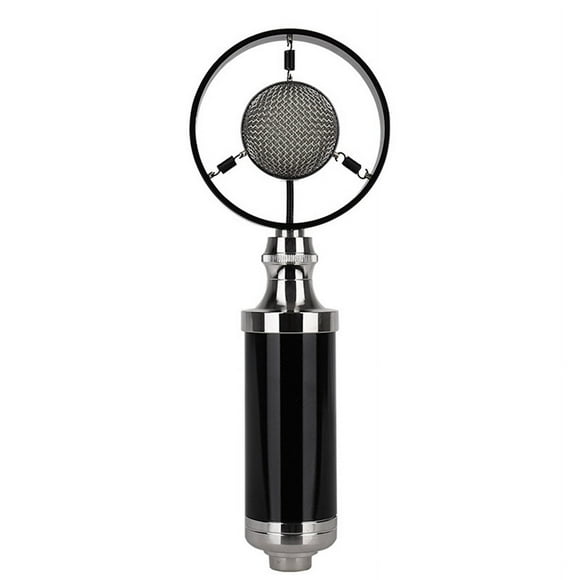 Professional Condenser Wired Vintage Recording Studio Microphone for Live Broadcast Black,1 x Microphone 1 x cable,Black