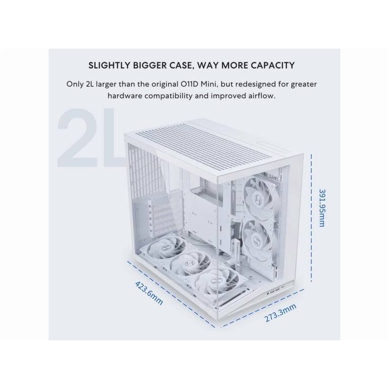 Lian Li O11DMIV2FW Mini Tower ATX Case White With Five Reverse