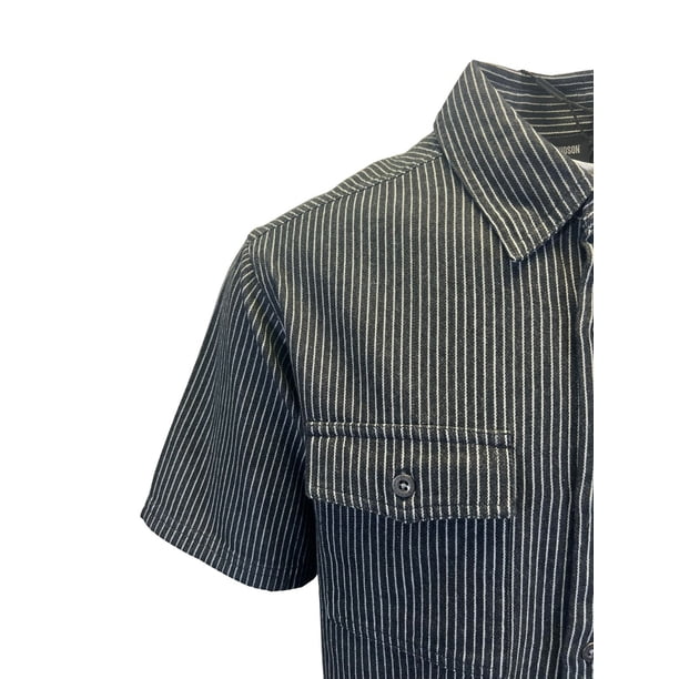 た*ん様 Harley-Davidson　ストライプ　半袖シャツ　M　ブラック Harley-Davidson Men's Black Shirt V-Twin Equipped Striped