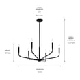 thumbnail image 3 of 52718BK Kichler Lighting Madden - 6 Light Chandelier-17.5 Inches Tall and 32 Inches Wide-Black Finish, 3 of 6