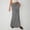 *Gray, variant on Women's Linen Elastic Waist Long Maxi Skirt with Slit ,Solid Color Casual Skirt Army Green,Women's Plus XXL