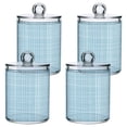 thumbnail image 2 of Light Blue Vertical White Lines Fabric Texture Translucent Plastic Cans Storage Canisters with Lid Set of 2, 2 of 7
