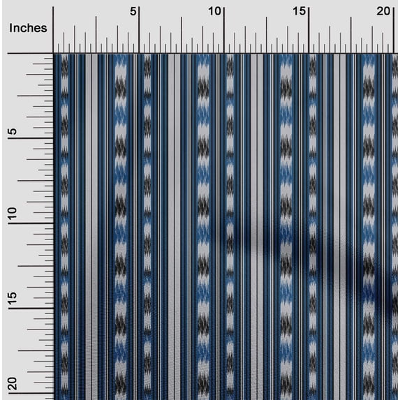 oneOone Cotton Poplin Fabric Stripe Ikat Print Sewing Fabric BTY 56 Inch Wide