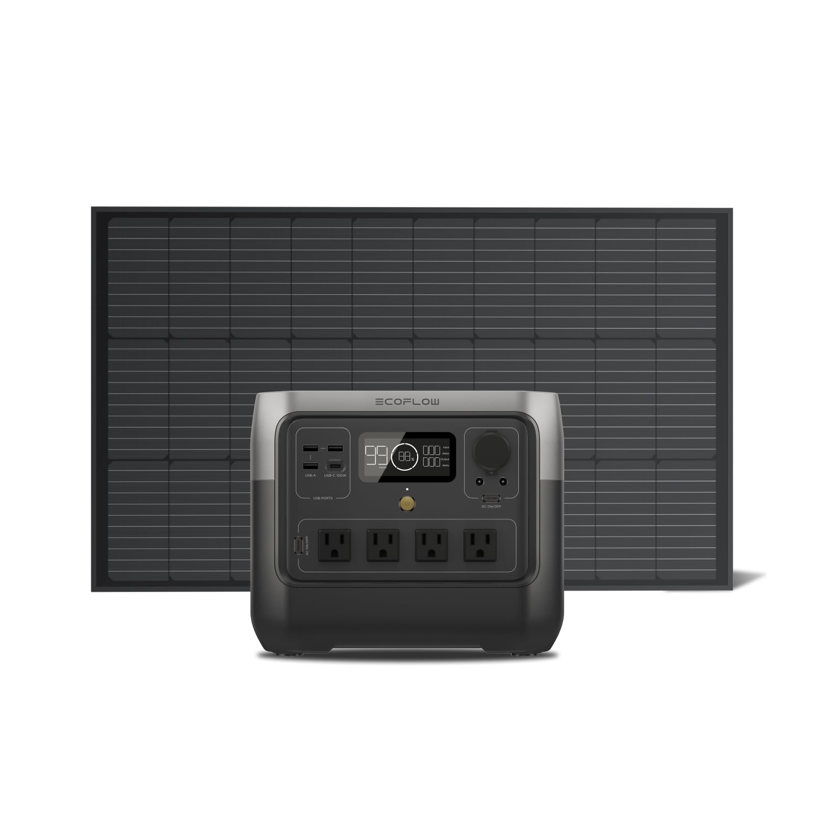 ECOFLOW Solar Generator RIVER 2 Pro 716Wh LiFePO4 Battery, 4x800W AC Outlets (1600W Surge), Solar Generator