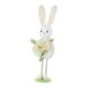 thumbnail image 4 of Conejito de Pascua de pie con flor, muñeco decorativo, accesorio para fotos, regalo Blanco, 4 of 9