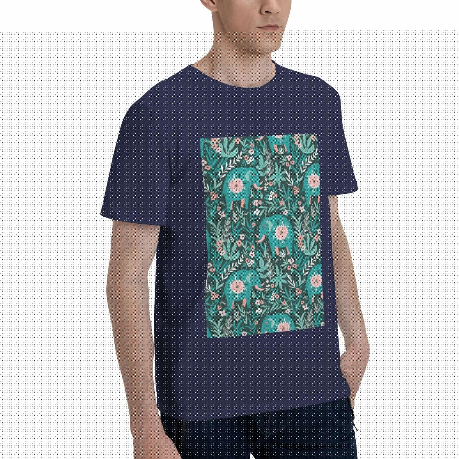 thumbnail image 2 of Bingfone Lephants In The Jungle Men'S Loose Fit Short-Sleeve Pocket T-Shirt, 2 of 7