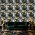thumbnail image 4 of Baroque Peel and Stick Wallpaper Magical Misty Valley Golden Mushrooms Lazy Moths Wall Mural 23.6in x 9.8ft Self Adhesive Removable Wall Paper Renter Friendly Wallpaper for Women Bedroom Salon, 4 of 8