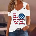 thumbnail image 2 of Tops de Hombro Frío para las Mujeres Día de la Independencia Impreso Fuera Del Hombro Blusa con Cuello en V, Fuera Del Hombro de las Mujeres, 2 of 4
