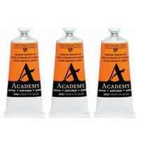 Grumbacher Acrylic Paint, Cadmium Orange Hue, 90ml/3 oz. Metal Tube, 3-Pack